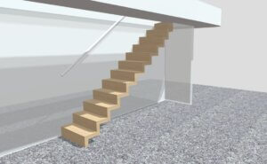 3D foto van een houten trap 1